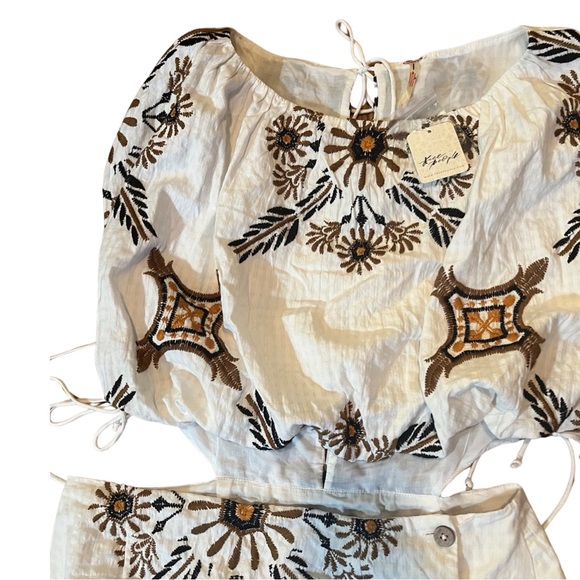 Free People NWT Sardinia Cut-out Detail Mini Dress In Ivory-white - Picture 14 of 15